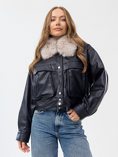 Куртка женская (эко-кожа) демисезон