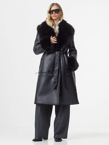 Пальто для женщин из Экокожи (иск.мех)