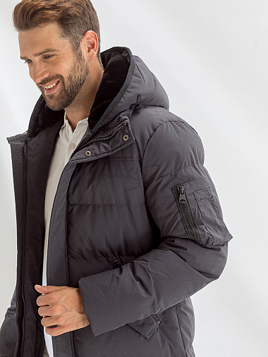 Удлиненная куртка для мужчин (био-пух)
